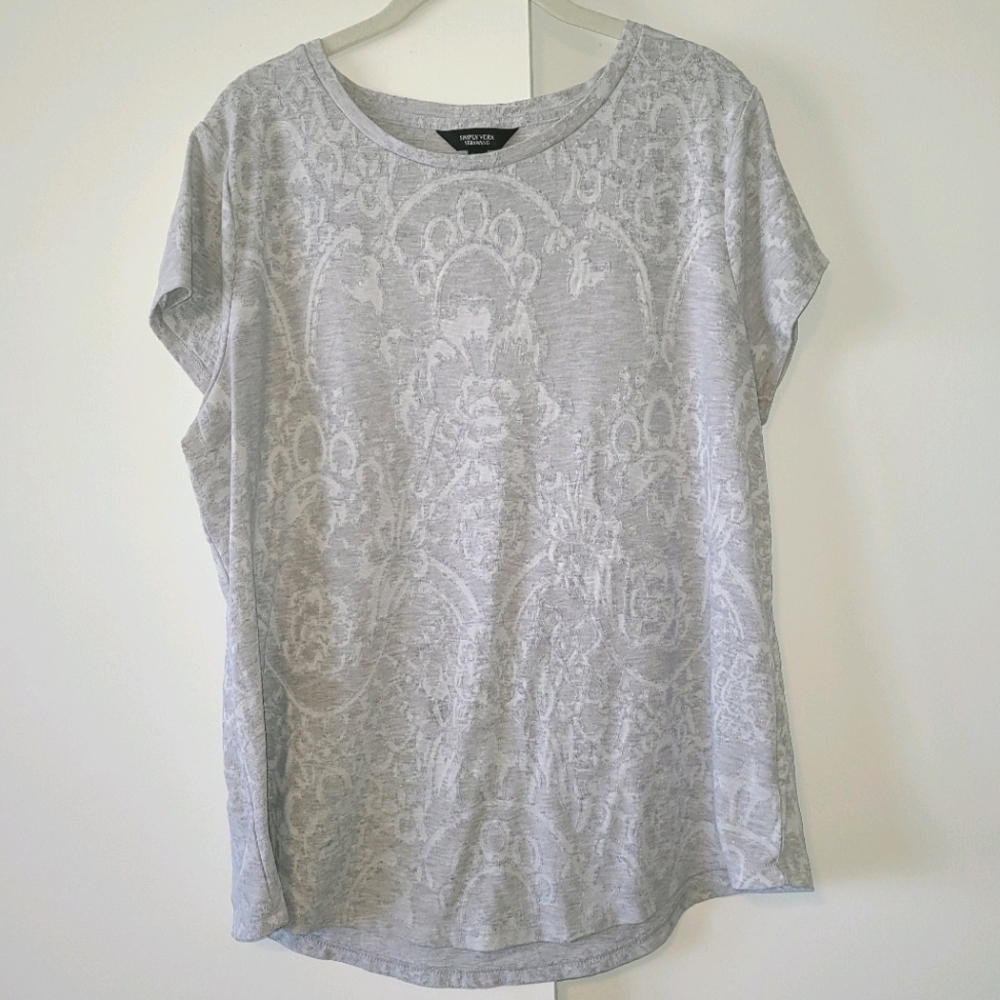 Simply Vera Women's Short Sleeve Top, Grey